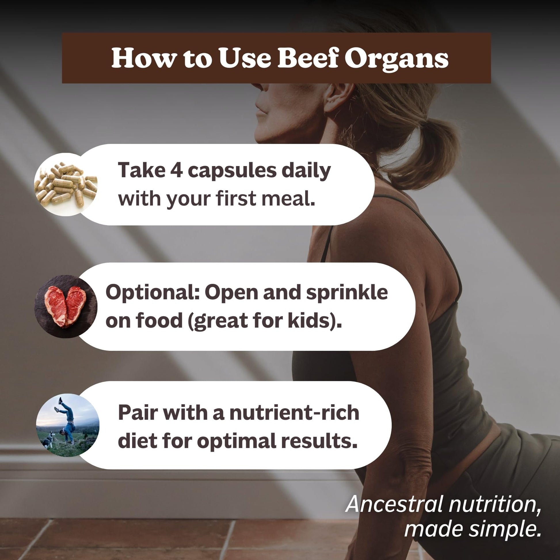 MK Supplements Grass-Fed Beef Organs Capsules | 5 Organs in Nature-Identical Ratios | B12, Copper & Heme Iron | Regeneratively Raised | 150 Capsules - dailyvitalstore