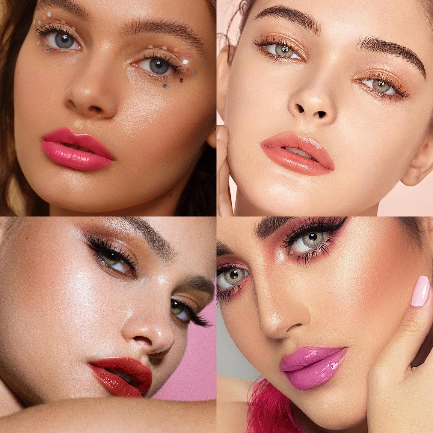 MLSMILE 3 Colors Fat Lip Oil Click Slick,Press Lipstick Set,Moisturizing Lip Balm,High Pigment Glow Lip Oil,Long-lasting,Pigmented Vegan,Lightweight and Glossy Lip Plumper with Coconut Oil-Set A - dailyvitalstore