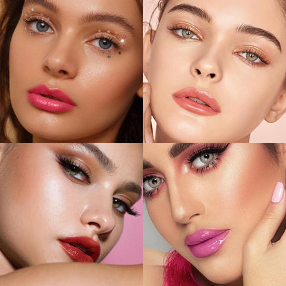 MLSMILE 3 Colors Fat Lip Oil Click Slick,Press Lipstick Set,Moisturizing Lip Balm,High Pigment Glow Lip Oil,Long-lasting,Pigmented Vegan,Lightweight and Glossy Lip Plumper with Coconut Oil-Set A - dailyvitalstore