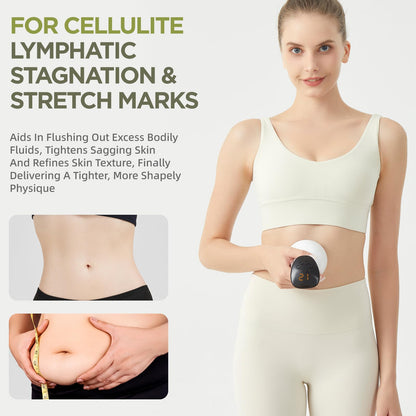 MMGJMP Lymphatic Drainage Massager & Anti-Cellulite Massage Tool, Body Contouring Device for Legs, Arms & Stomach, Supports Smoother Skin, with Gentle Warming & Vibration - W - dailyvitalstore