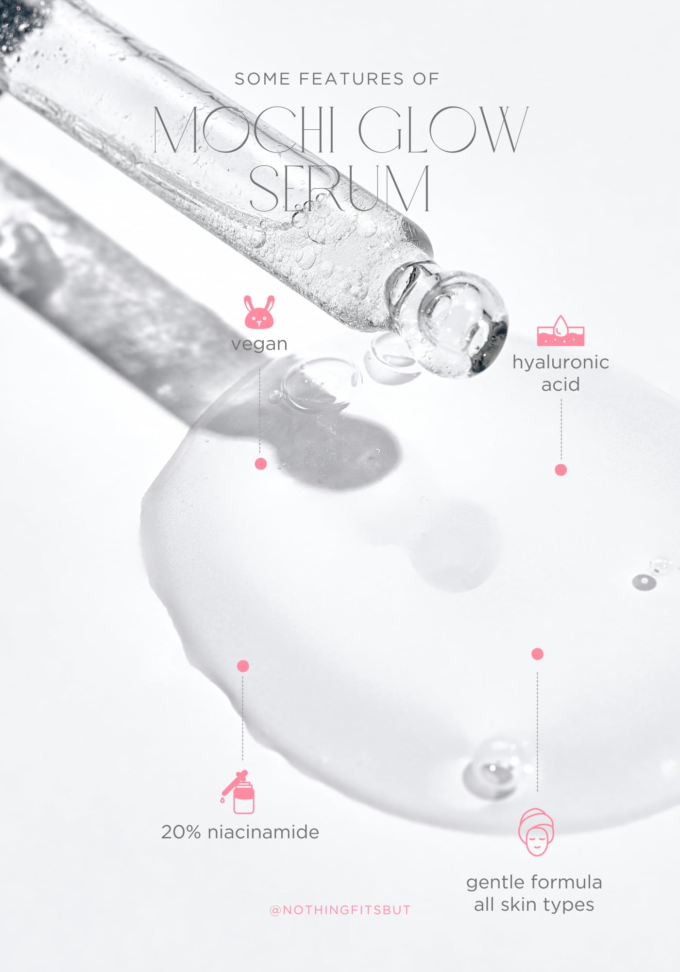 Mochi Glow 20% Niacinamide Serum for Face, High Potency Pore Tightening Skin Serum with Hyaluronic Acid & Glutathione, Anti-Aging Serum for Dark Spots & Fine Lines, Korean Skincare, 50ml/1.7fl.oz. - dailyvitalstore