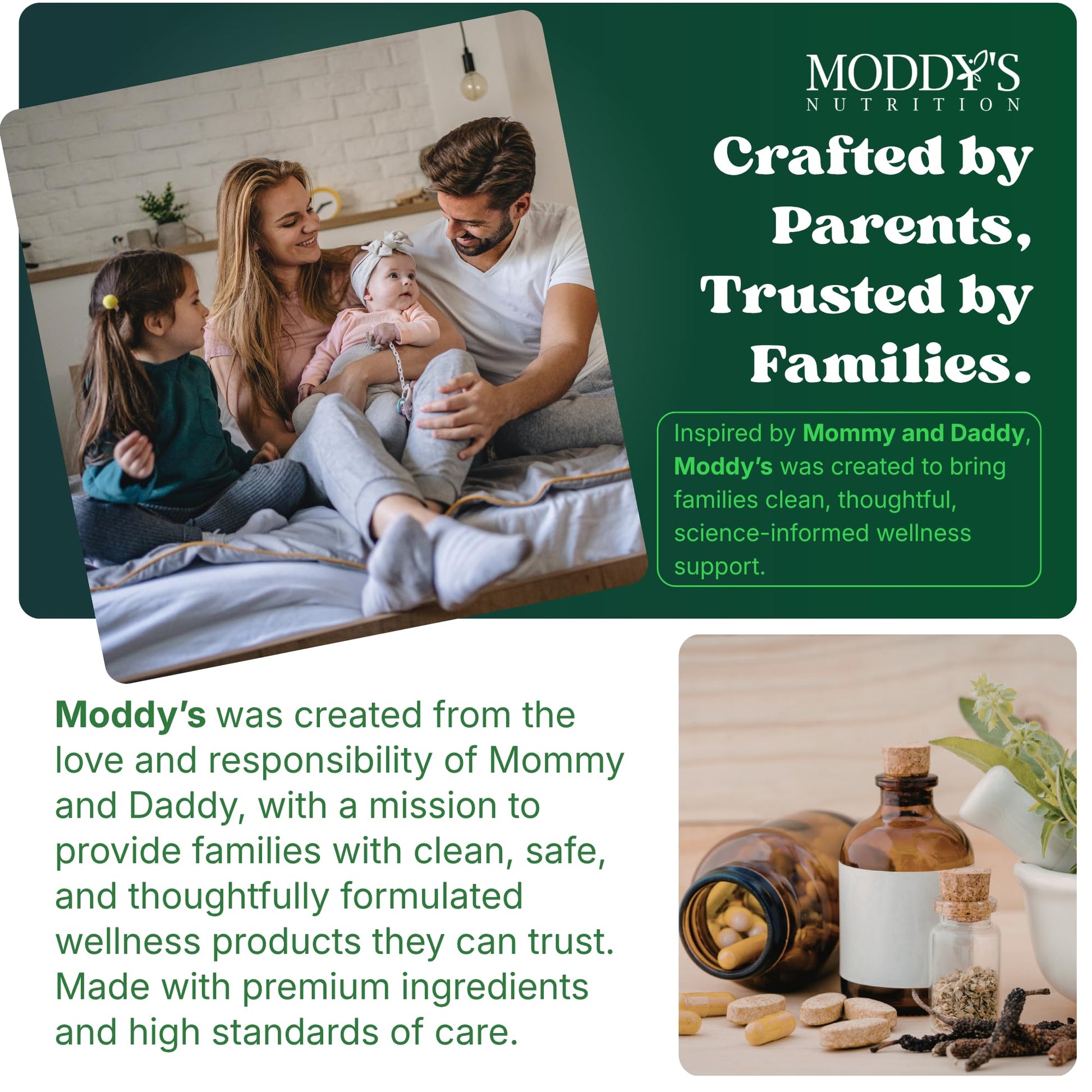 Moddy's Nutrition DreamHeight Growth Supplement for Kids & Teens, Bone, Immune & Sleep Support, Clinically Studied Formula, 120 Small Easy-to-Swallow Capsules - dailyvitalstore