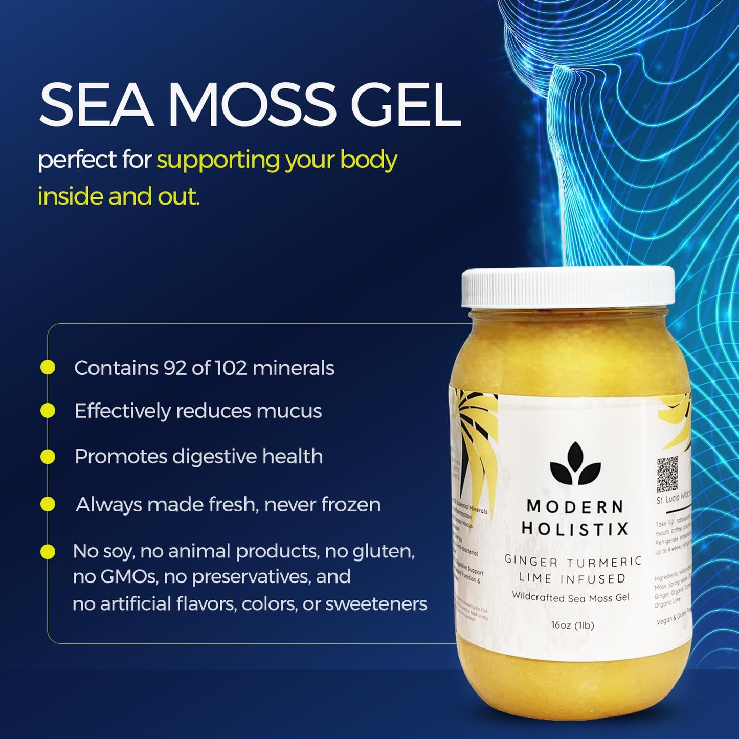 Modern Holistix Original Sea Moss Gel – 32oz Jar | Wildcrafted | All-Natural Superfood for Immunity, Energy & Gut Health - dailyvitalstore