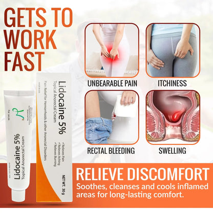 Mohnark Maximum Strength Lidocaine Hemorrhoid Treatment Cream for External and Internal Hemorrhoids Treatment Burn Itch Pain Relief Anal Cream Topical Anorectal Numbing Cream- 30 Gram Tube Made in USA - dailyvitalstore