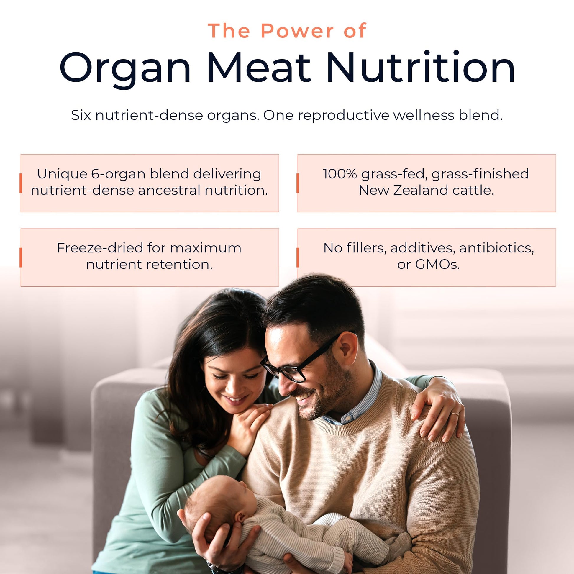 Molecular Fertility Beef Organ Complex - Pasture-Raised, Grass Fed Beef Liver, Brain, Heart, Spleen, Pancreas Blend, Healthy Hormone Balance and Fertility Supplement for Women and Men, 180 Capsules - dailyvitalstore