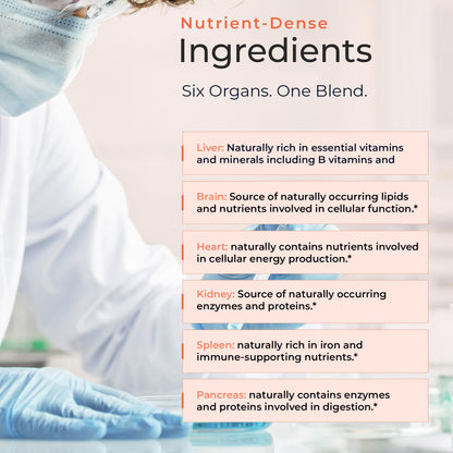 Molecular Fertility Beef Organ Complex - Pasture-Raised, Grass Fed Beef Liver, Brain, Heart, Spleen, Pancreas Blend, Healthy Hormone Balance and Fertility Supplement for Women and Men, 180 Capsules - dailyvitalstore