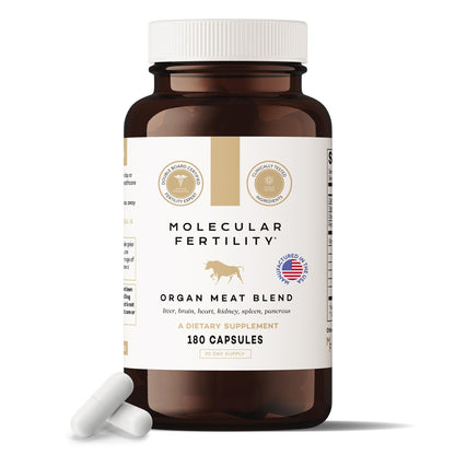 Molecular Fertility Beef Organ Complex - Pasture-Raised, Grass Fed Beef Liver, Brain, Heart, Spleen, Pancreas Blend, Healthy Hormone Balance and Fertility Supplement for Women and Men, 180 Capsules - dailyvitalstore