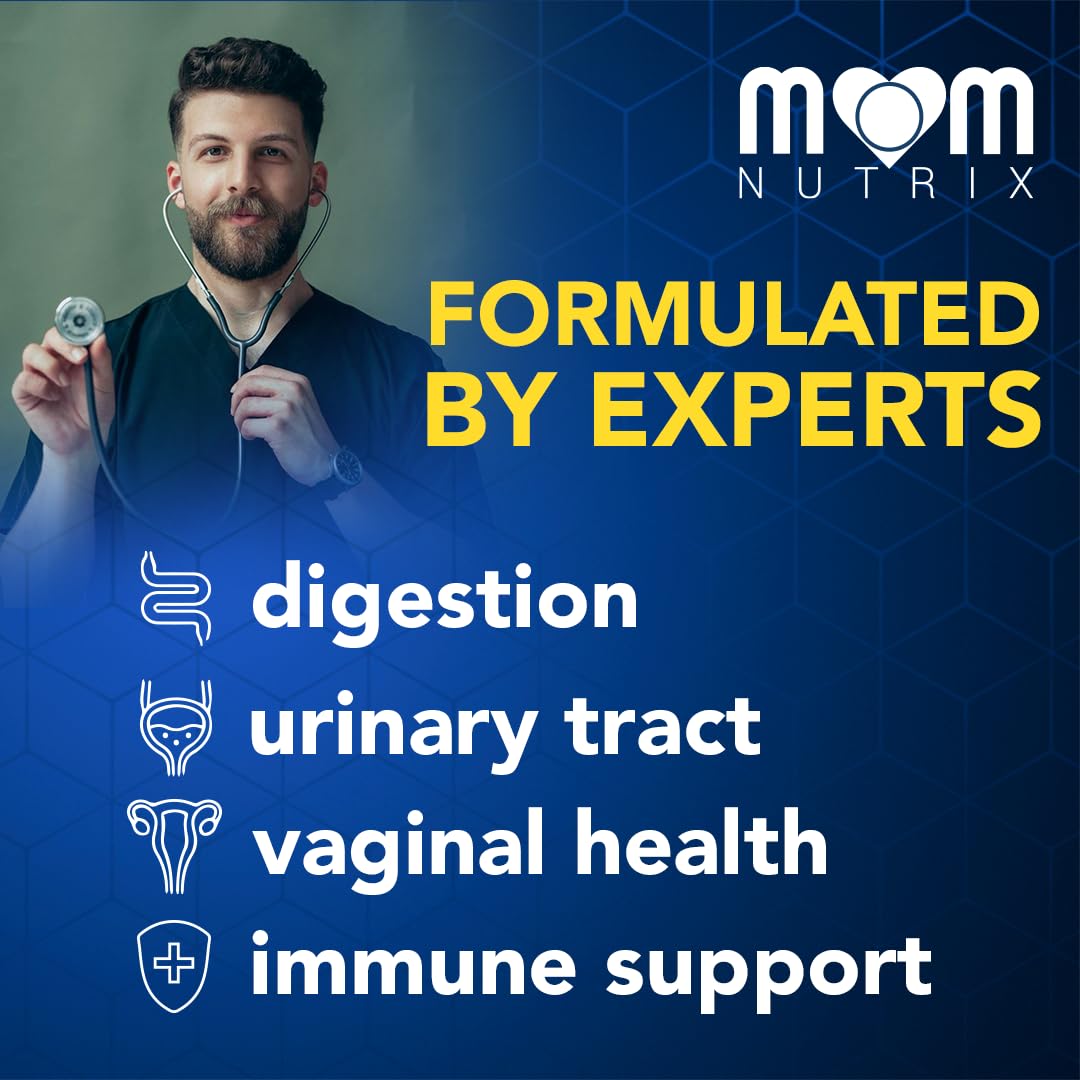 MOM NUTRIX Probiotic for Women - Vaginal, Gut, UT, pH Balance, Feminine & Digestive Health - Prebiotics with Probiotics, Cranberry, D-mannose - Bifidobacterium and Lactobacillus - 120 Capsules - dailyvitalstore