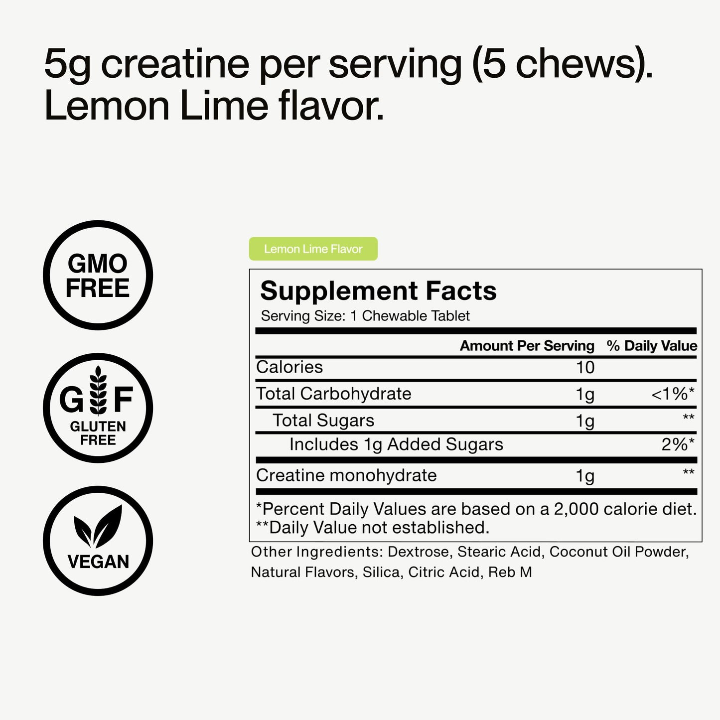 Momentous Creatine Chews - Creatine Monohydrate - Supports Strength, Lean Muscle, & Recovery for Men & Women - NSF Certified for Sport - 150 Chewable Tablets - Lemon Lime - dailyvitalstore