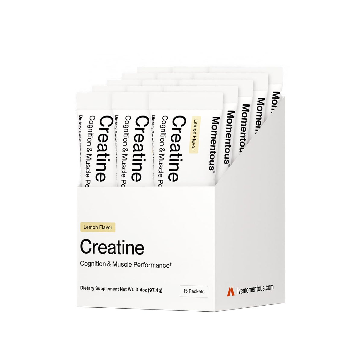 Momentous Creatine Lemon Monohydrate Powder - Creatine Powder - Supports Strength, Lean Muscle, & Recovery for Men & Women - NSF Certified for Sport - 6.49 g per Serving - 15 Servings - dailyvitalstore