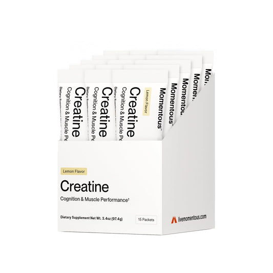 Momentous Creatine Lemon Monohydrate Powder - Creatine Powder - Supports Strength, Lean Muscle, & Recovery for Men & Women - NSF Certified for Sport - 6.49 g per Serving - 15 Servings - dailyvitalstore