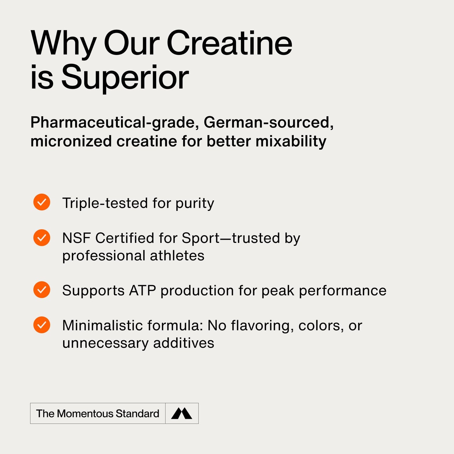 Momentous Creatine Monohydrate Powder - Creatine Powder - Supports Strength, Lean Muscle, & Recovery for Men & Women - NSF Certified for Sport - 5 g per Serving - 30 Servings - dailyvitalstore