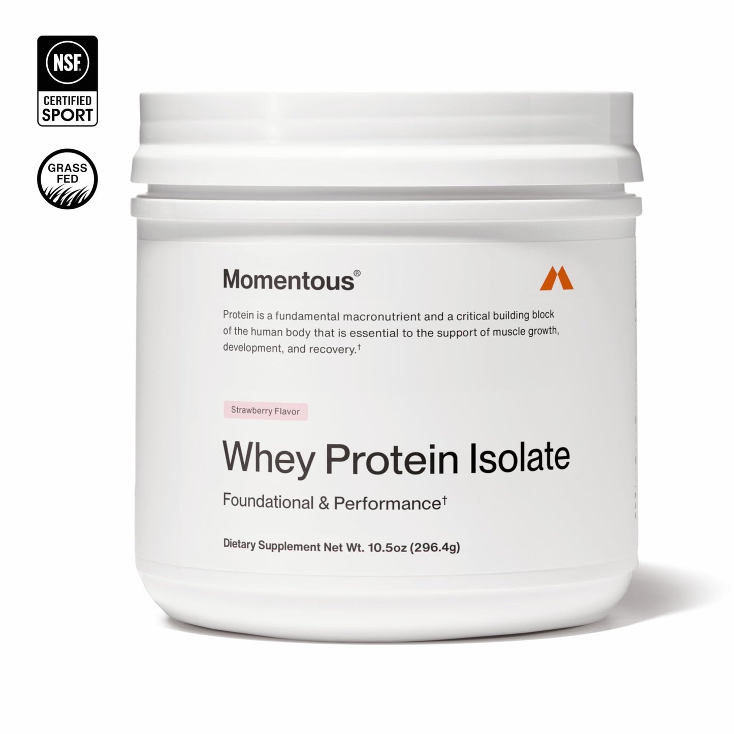 Momentous Essential Grass-Fed Whey Protein Powder - 20 g Whey Isolate Protein - NSF Certified for Sport - Gluten-Free - 12 Servings for Essential Everyday Use - dailyvitalstore