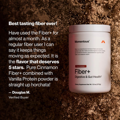 Momentous Fiber+ - Daily Multi-Source Fiber Blend to Support Nutrient Absorption, Natural Energy Production, & Recovery - NSF Certified for Sport - Non-GMO & Gluten-Free - dailyvitalstore