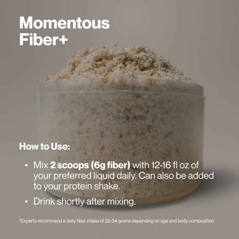 Momentous Fiber+ - Daily Multi-Source Fiber Blend to Support Nutrient Absorption, Natural Energy Production, & Recovery - NSF Certified for Sport - Non-GMO & Gluten-Free - dailyvitalstore
