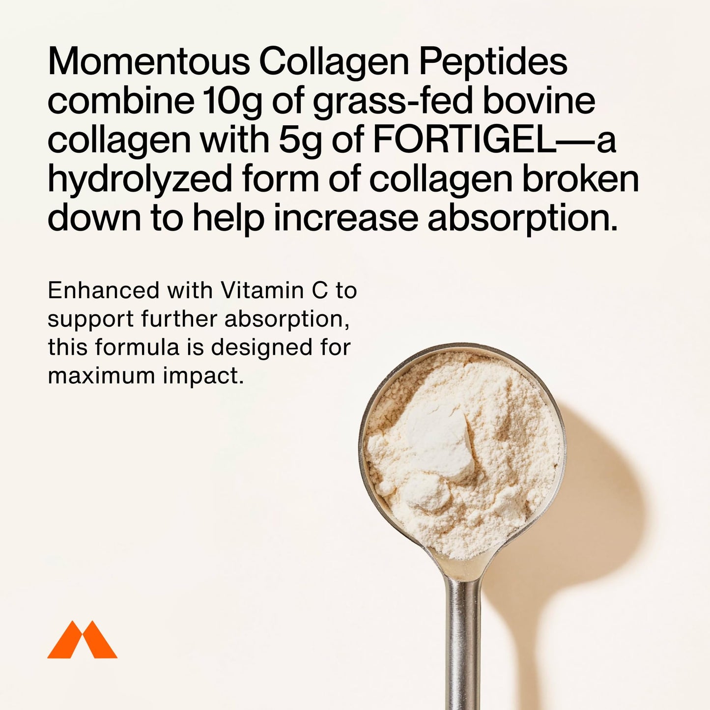 Momentous Grass-Fed Collagen Peptides Powder - Collagen Protein Powder with Fortigel & Vitamin C for Hair, Skin, Nails, & Joint Health Support - dailyvitalstore