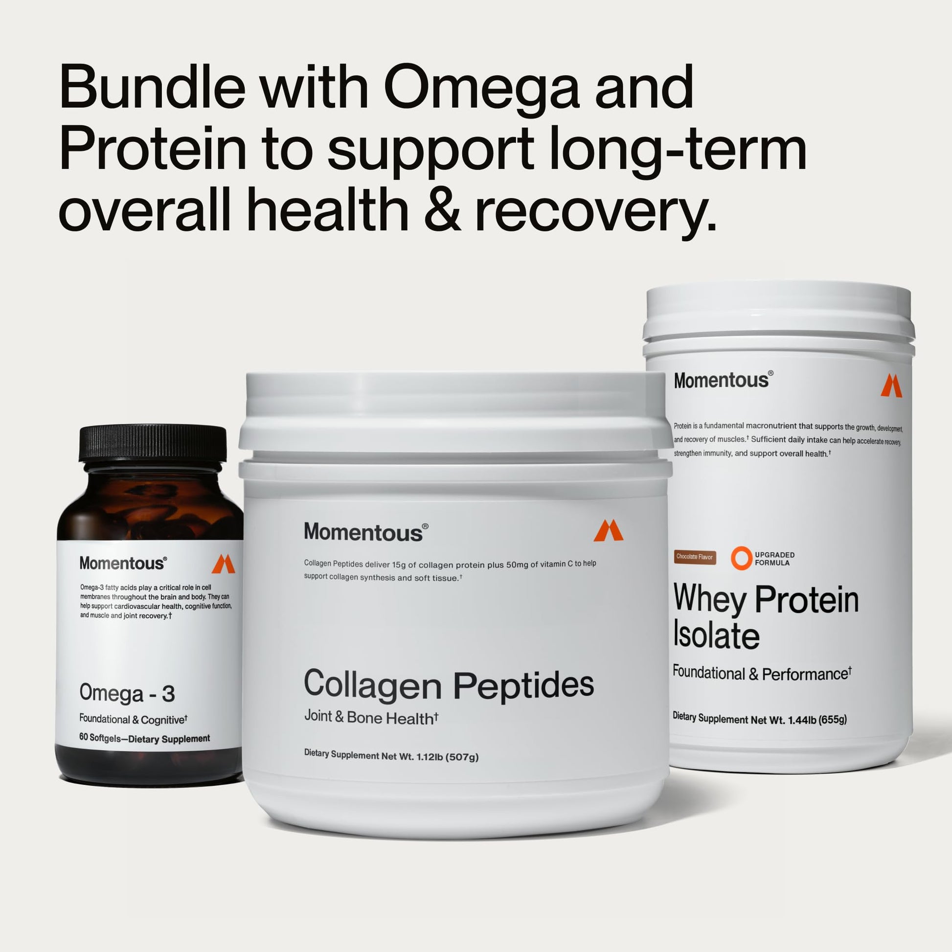 Momentous Grass-Fed Collagen Peptides Powder - Collagen Protein Powder with Fortigel & Vitamin C for Hair, Skin, Nails, & Joint Health Support - dailyvitalstore