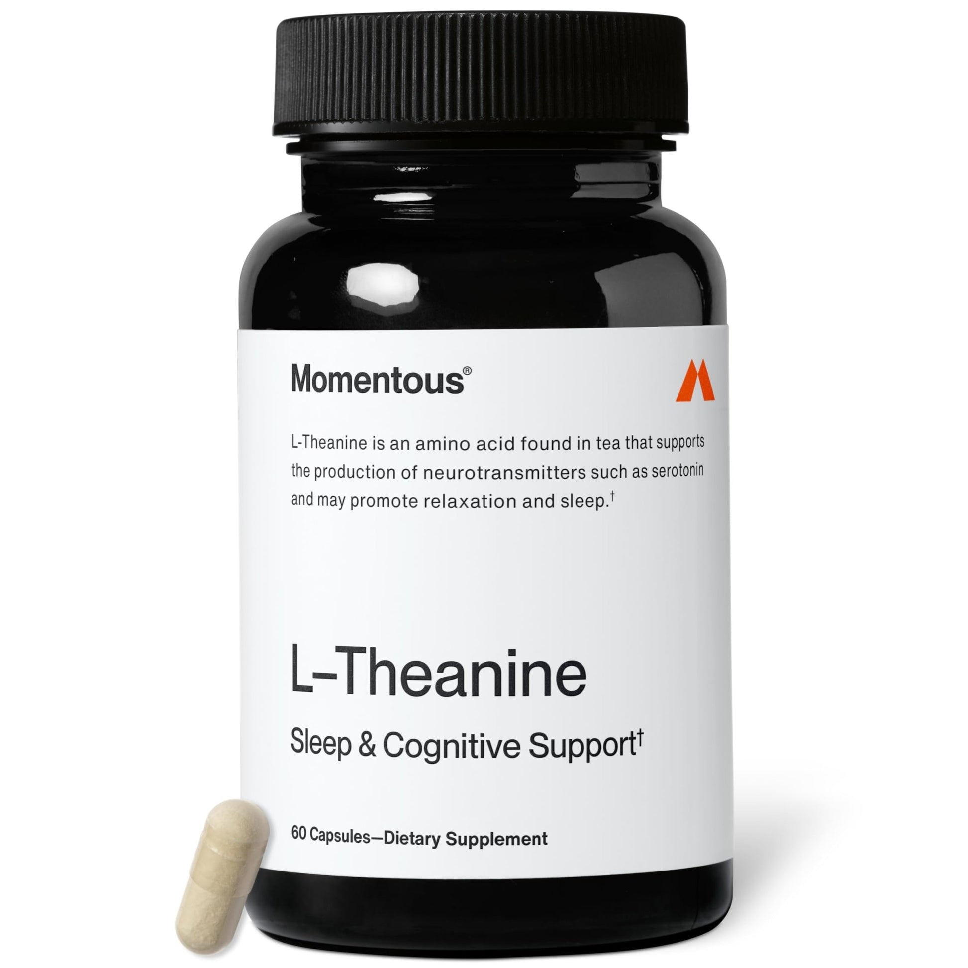 Momentous L-Theanine Supplement - 200 mg Capsules to Promote Relaxation & Focus - NSF Certified for Sport - GMO- & Gluten-Free - 60 Servings - dailyvitalstore