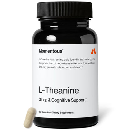 Momentous L-Theanine Supplement - 200 mg Capsules to Promote Relaxation & Focus - NSF Certified for Sport - GMO- & Gluten-Free - 60 Servings - dailyvitalstore