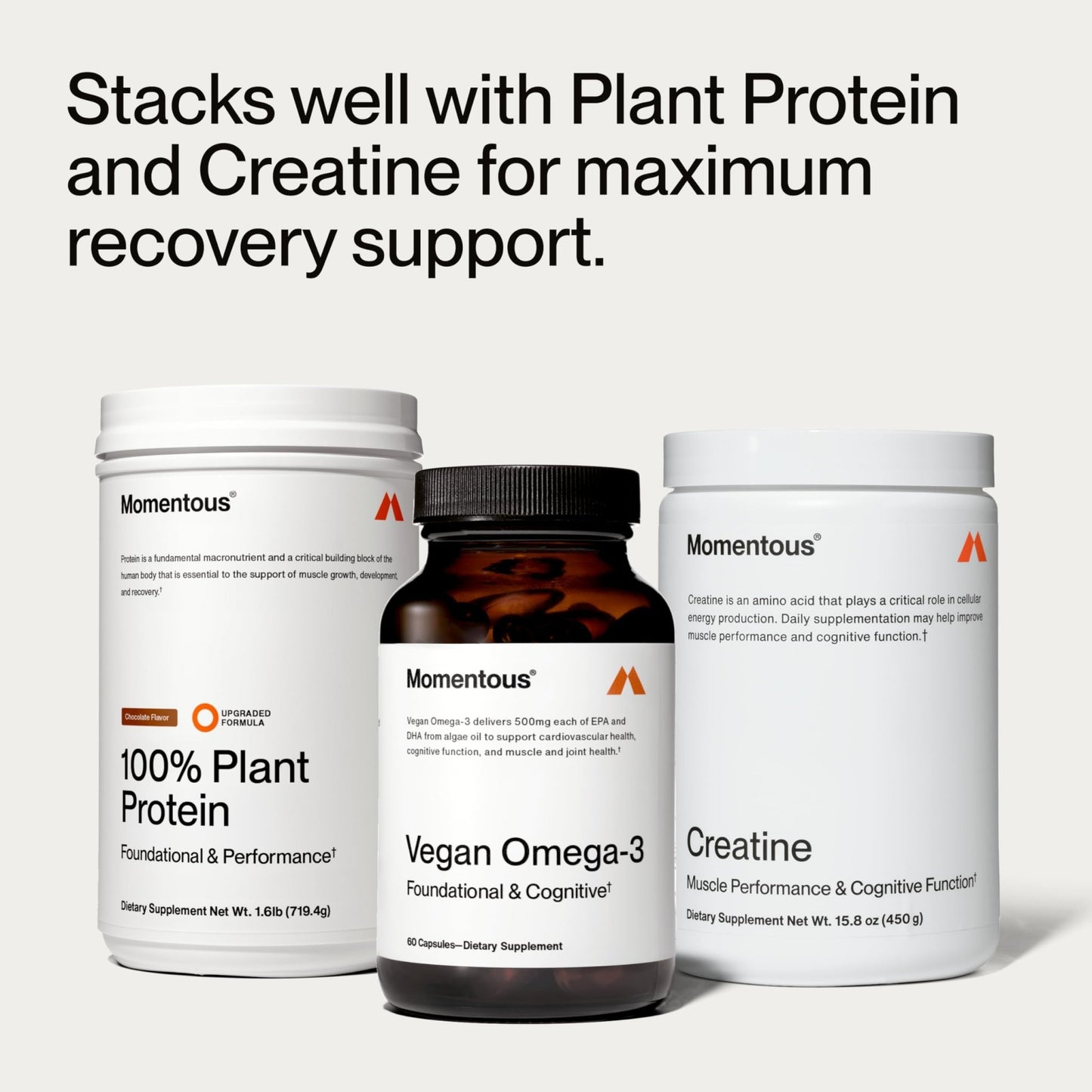 Momentous Vegan Omega-3 - Plant-Based EPA & DHA Supplement for Men & Women - Sourced from Algae Oil - Supports Heart, Joint, & Brain Health - NSF Certified for Sport - 1,000 mg - 30 Servings - dailyvitalstore