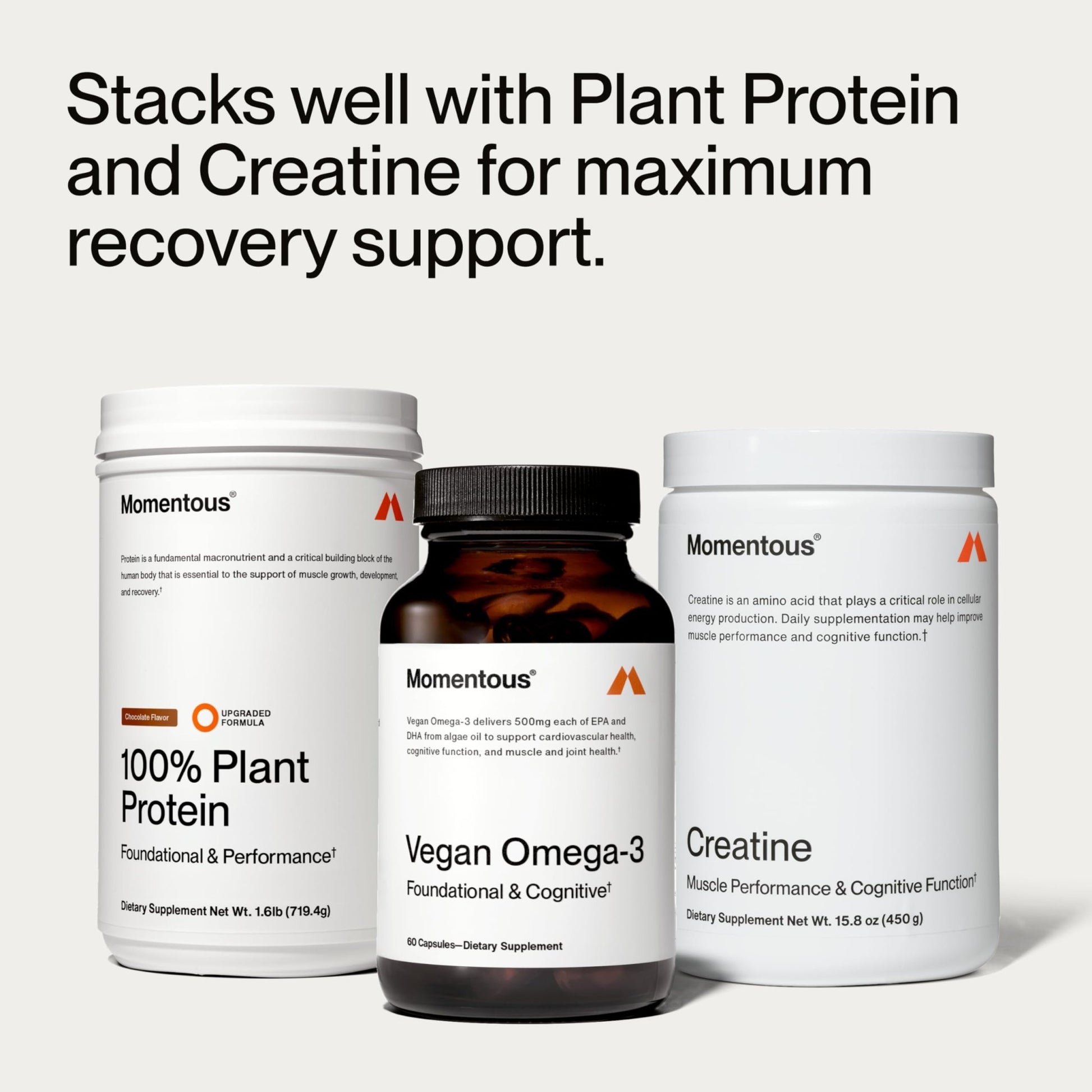 Momentous Vegan Omega-3 - Plant-Based EPA & DHA Supplement for Men & Women - Sourced from Algae Oil - Supports Heart, Joint, & Brain Health - NSF Certified for Sport - 1,000 mg - 30 Servings - dailyvitalstore