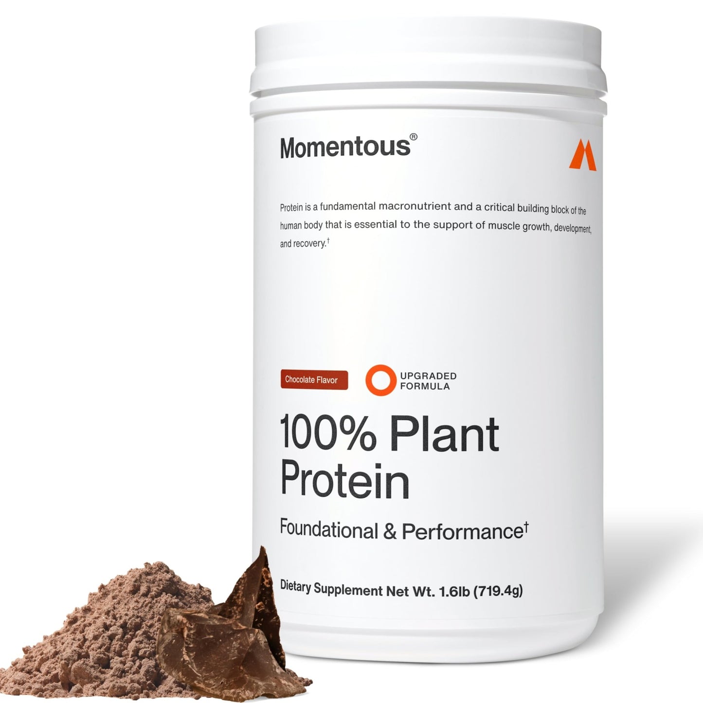 Momentous Vegan Protein Powder - 20 g Plant-Based Protein - NSF Certified for Sport - Gluten-Free - Non-GMO - 22 Servings for Essential Everyday Use - Chocolate - dailyvitalstore