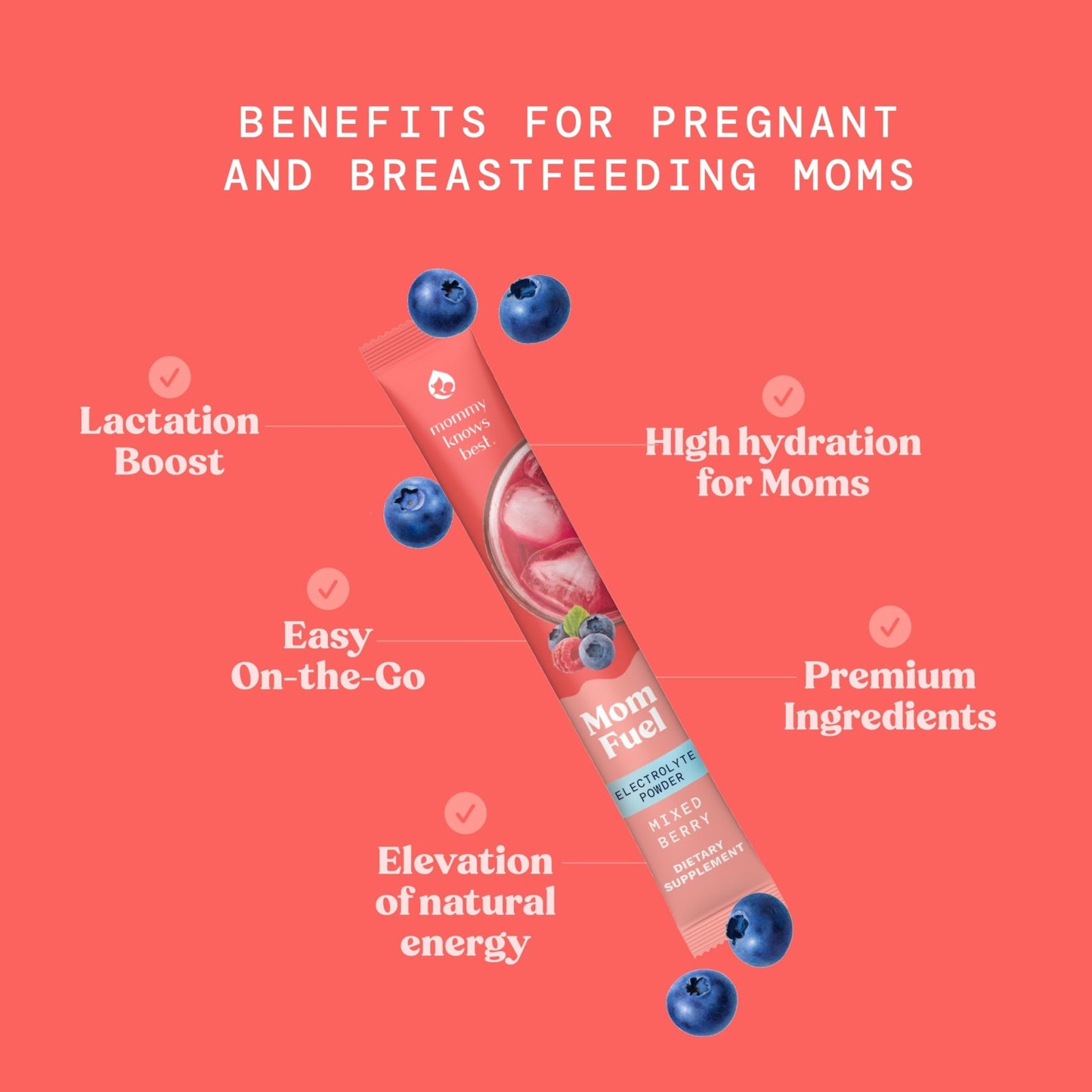 Mommy Knows Best Mom Fuel Electrolyte Drink Mix for Moms, Hydration Support - for Pregnancy, Prenatal, Electrolytes + Trace Minerals, - dailyvitalstore