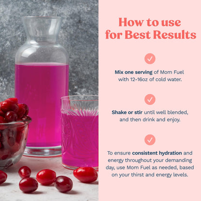 Mommy Knows Best Mom Fuel Electrolyte Drink Mix for Moms, Hydration Support - for Pregnancy, Prenatal, Electrolytes + Trace Minerals, - dailyvitalstore