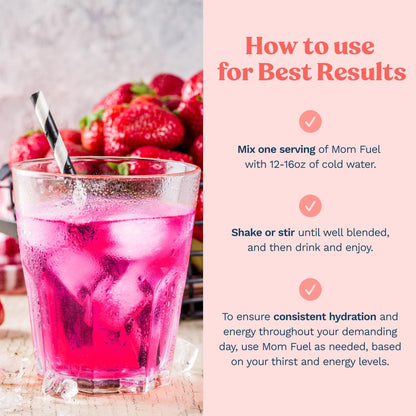 Mommy Knows Best Mom Fuel Electrolyte Drink Mix for Moms, Hydration Support - for Pregnancy, Prenatal, Electrolytes + Trace Minerals, Lactation Drink Mix Supplement (32 Count) - dailyvitalstore