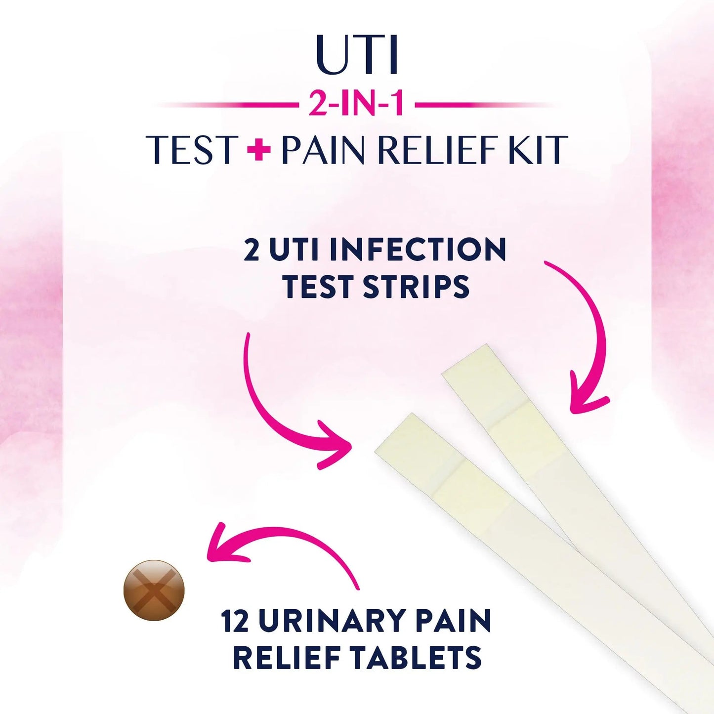 Monistat Maintain UTI 2-in-1 Test & Pain Relief Kit, 2 Test Strips & 12 Urinary Pain Relief Tablets, 2 Minute Results and Maximum Strength Pain, Burning and Urgency Relief - dailyvitalstore