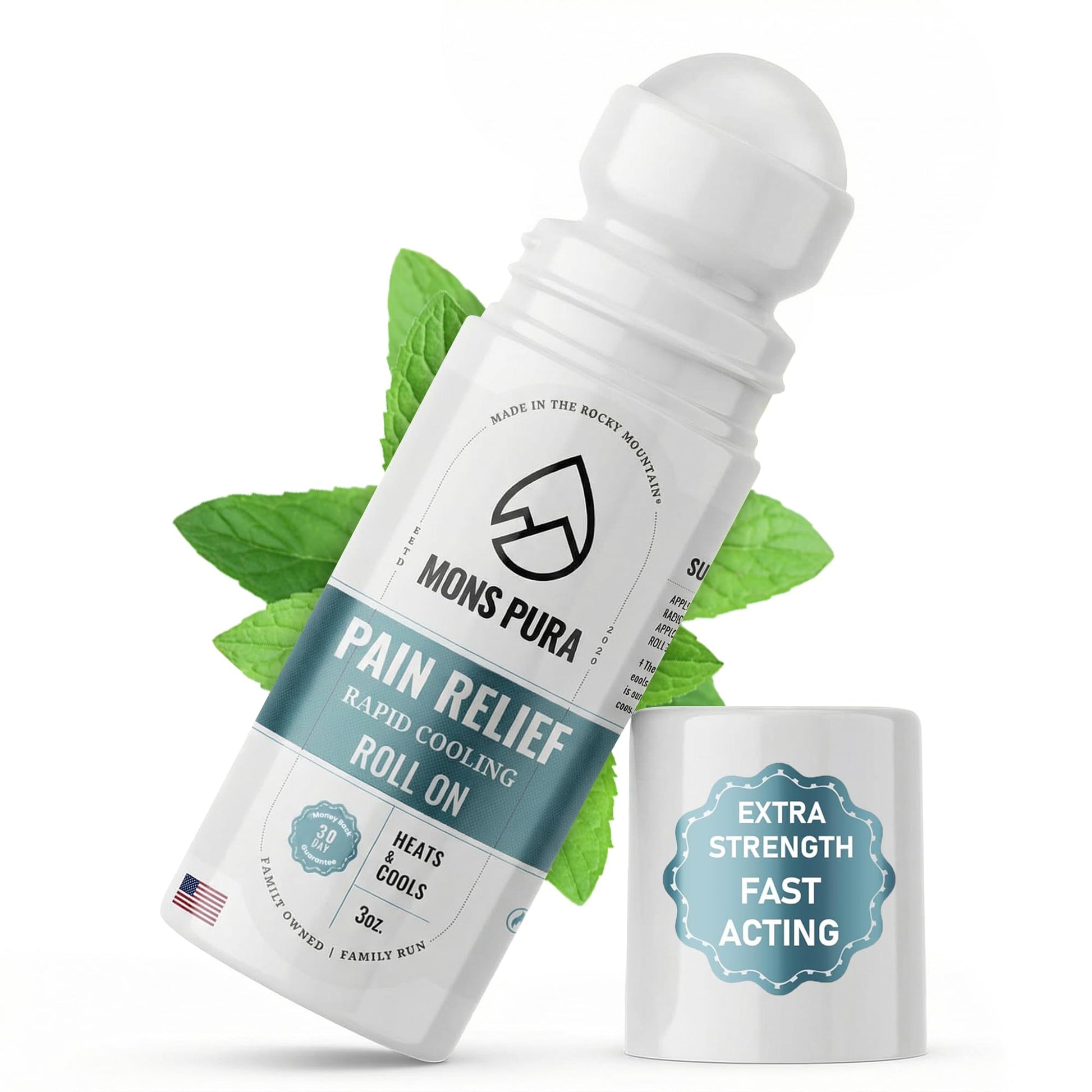 Mons Pura Roll On Pain Relief with Menthol, Arnica, Rosemary & Essential Oils - Extra Strength Arnica Roll On Fast Cooling Muscle & Joint Relief for Arthritis, Back Pain & Sciatica (3oz) - dailyvitalstore