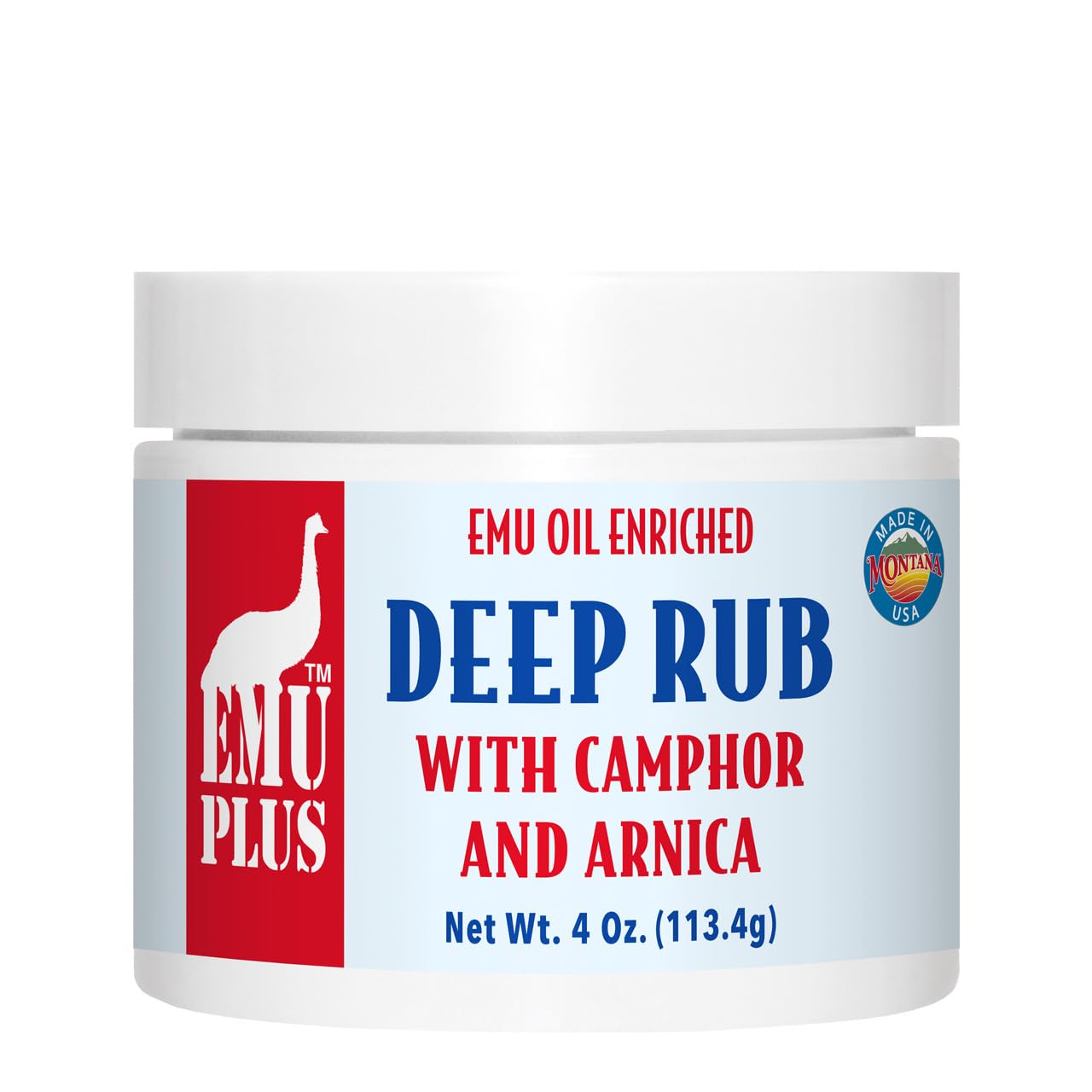 Montana Emu Ranch - EMUplus Deep Rub with Camphor and Arnica 4 Ounce - Made with Pure Emu Oil - dailyvitalstore