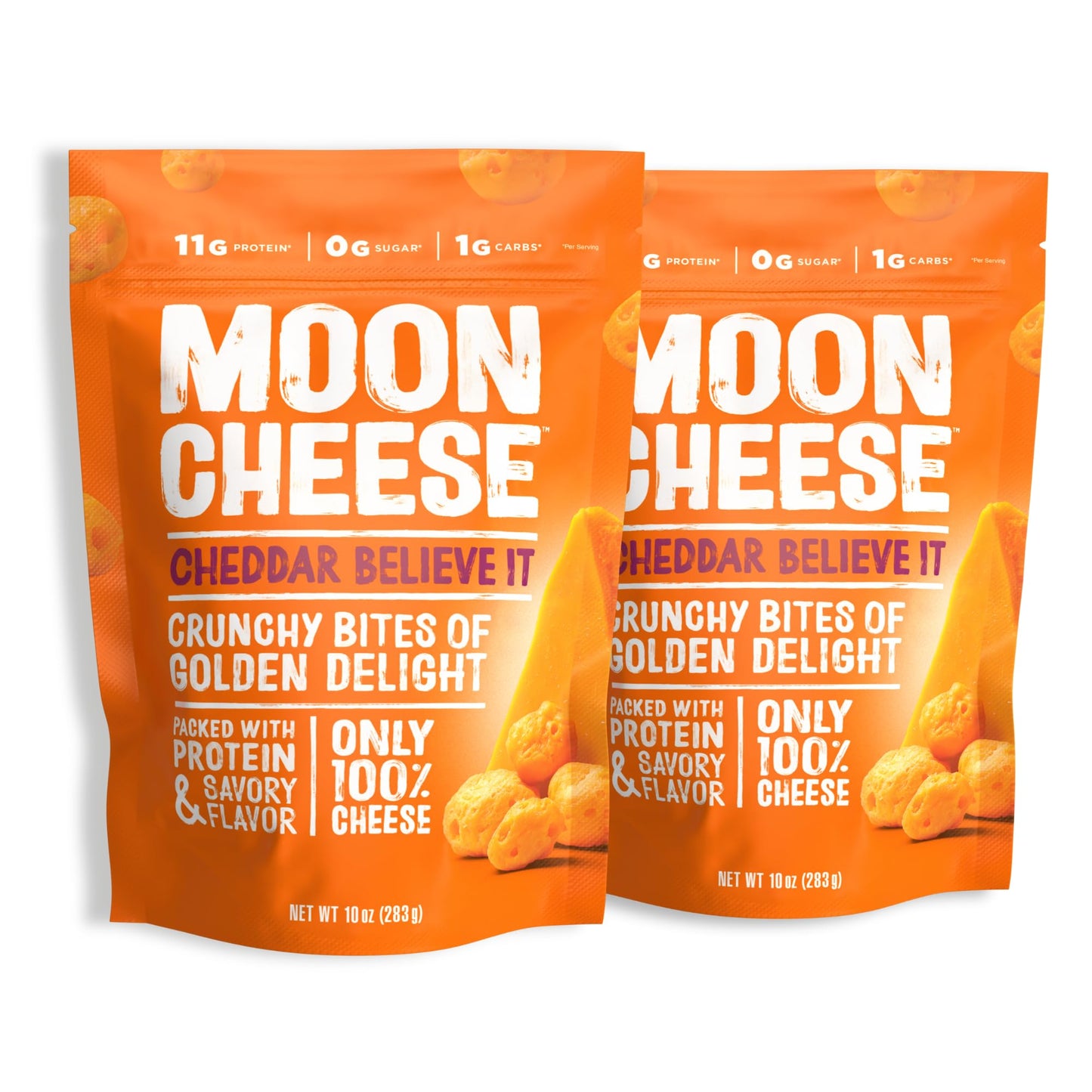 Moon Cheese Cheddar Believe It, 10 Ounce, 2-Pack, Crunchy, Protein-Rich Cheese Snack, Keto Friendly, 100% Real Cheese - dailyvitalstore