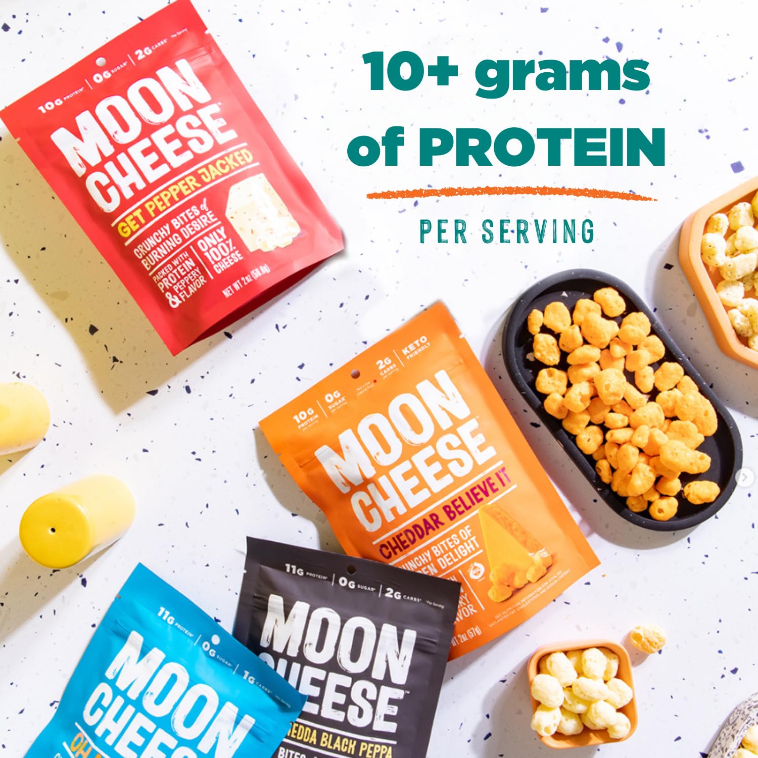 Moon Cheese Cheddar Believe It, 10 Ounce, 2-Pack, Crunchy, Protein-Rich Cheese Snack, Keto Friendly, 100% Real Cheese - dailyvitalstore