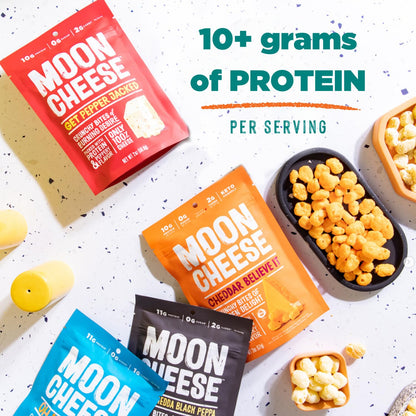 Moon Cheese Cheddar Believe It, 10 Ounce, 2-Pack, Crunchy, Protein-Rich Cheese Snack, Keto Friendly, 100% Real Cheese - dailyvitalstore