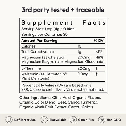 Moon Juice Sleepy Magnesi-Om - Sleep Supplement Powder with Magnesium Glycinate, L-Theanine & Plant-Based Melatonin, Sugar-Free Bedtime Drink Mix for Deep Sleep w/o Grogginess, Cherry, 35 Servings - dailyvitalstore