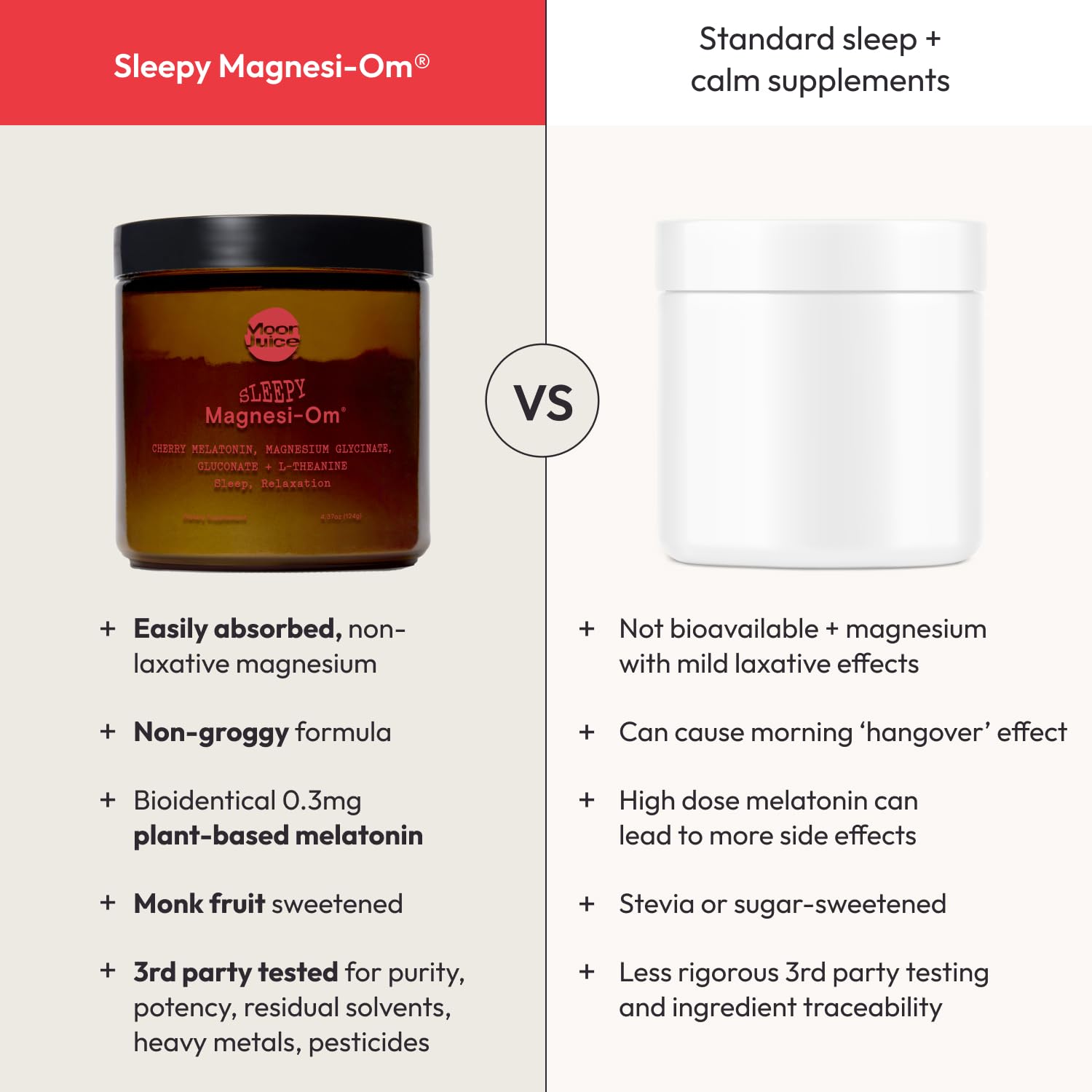 Moon Juice Sleepy Magnesi-Om - Sleep Supplement Powder with Magnesium Glycinate, L-Theanine & Plant-Based Melatonin, Sugar-Free Bedtime Drink Mix for Deep Sleep w/o Grogginess, Cherry, 35 Servings - dailyvitalstore