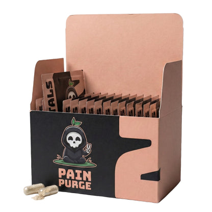 Mortals Pain Purge Daily Comfort Capsules — 7-Ingredient Botanical Blend with Turmeric, Boswellia, Willow Bark & Ginger — Vegan, cGMP, Made in USA (15 Pouches) - dailyvitalstore
