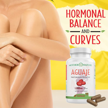 Mother Nature Aguaje Curves Capsules for Women, 1000mg (120ct), Natural & Sustainably Sourced Aguaje Fruit from Peru for Female Health, Hormone Balance, Curve Enhancer, Vegan, Non-GMO & Gluten-Free - dailyvitalstore