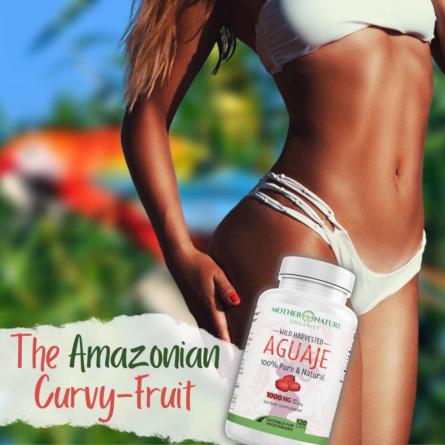 Mother Nature Aguaje Curves Capsules for Women, 1000mg (120ct), Natural & Sustainably Sourced Aguaje Fruit from Peru for Female Health, Hormone Balance, Curve Enhancer, Vegan, Non-GMO & Gluten-Free - dailyvitalstore