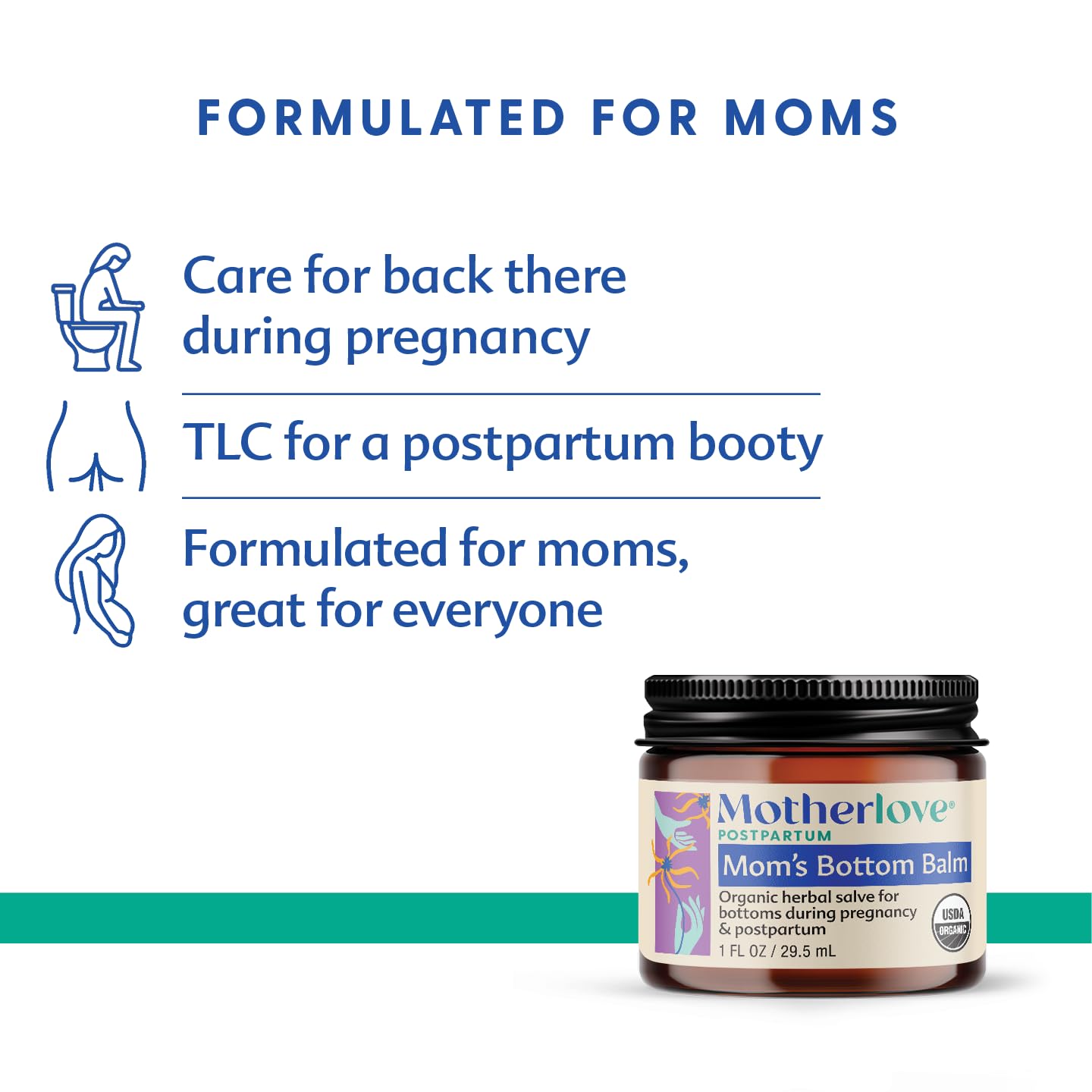 Motherlove Mom's Bottom Balm (1 oz) Organic Herbal Salve w/Witch Hazel for Bottoms During Pregnancy & Postpartum —Non-GMO Ointment - dailyvitalstore