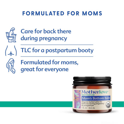 Motherlove Mom's Bottom Balm (1 oz) Organic Herbal Salve w/Witch Hazel for Bottoms During Pregnancy & Postpartum —Non-GMO Ointment - dailyvitalstore