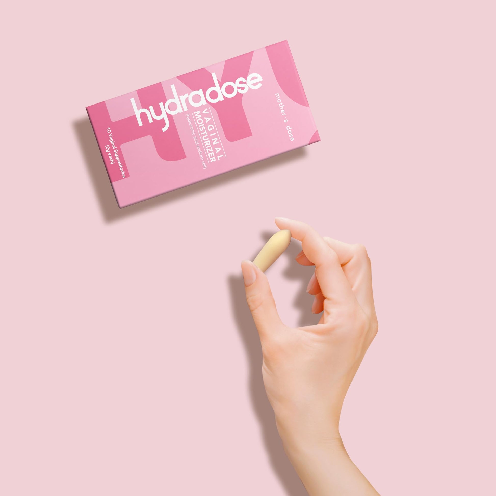 Mother's Dose Hyaluronic Acid Suppository HydraDose- Hormone Free Moisturizer for Vaginal Dryness-USA Made in an FDA Registered Facility, 1 Month Supply- 10 Inserts - dailyvitalstore