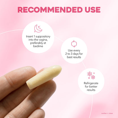 Mother's Dose Hyaluronic Acid Suppository HydraDose- Hormone Free Moisturizer for Vaginal Dryness-USA Made in an FDA Registered Facility, 1 Month Supply- 10 Inserts - dailyvitalstore