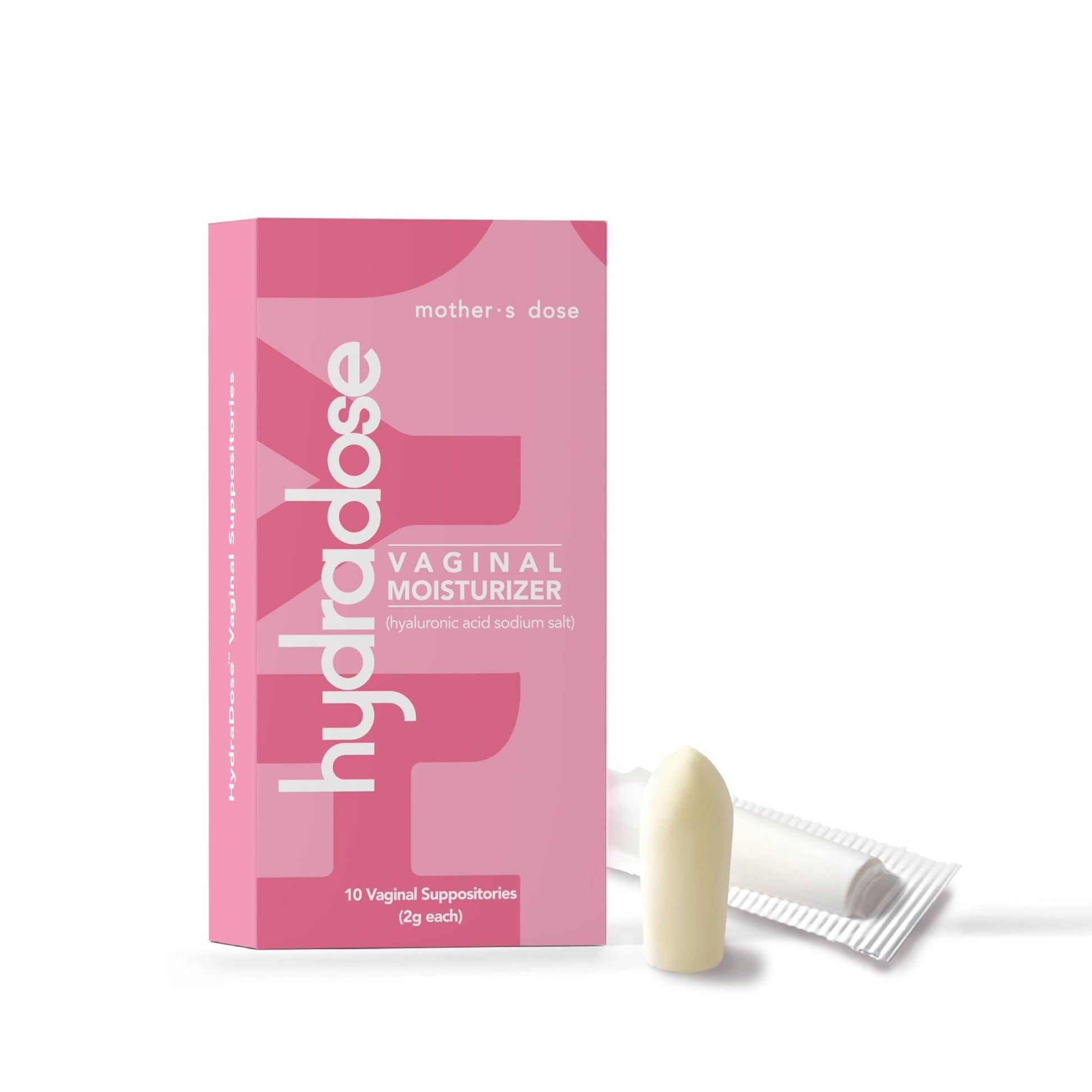 Mother's Dose Hyaluronic Acid Suppository HydraDose- Hormone Free Moisturizer for Vaginal Dryness-USA Made in an FDA Registered Facility, 1 Month Supply- 10 Inserts - dailyvitalstore