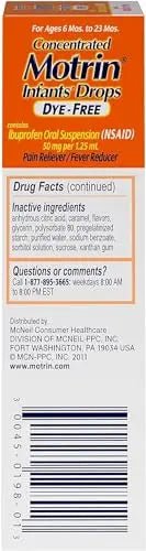 Motrin and Zarbee’s Essentials for Infants Infants' Concentrated Liquid Medicine Drops with Ibuprofen and Zarbee's Baby Coughⱡ Syrup + Immune with Organic Agave + Zinc - dailyvitalstore