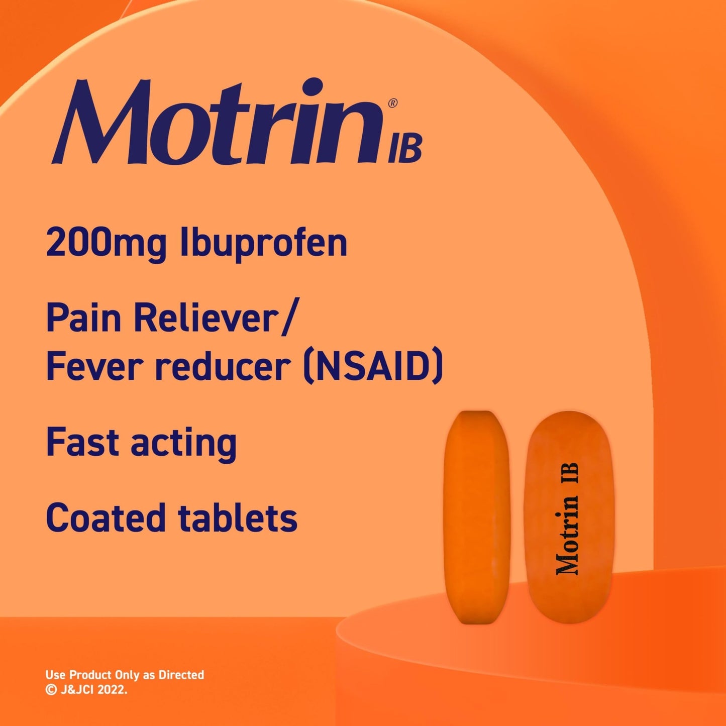 Motrin IB Ibuprofen 200mg Tablets, Ibuprofen Pain & Fever Reliever for Headache, Backache, Muscular Aches, Menstrual Pain & Minor Arthritis Pain, Over-The-Counter NSAID Medicine, 225 ct - dailyvitalstore