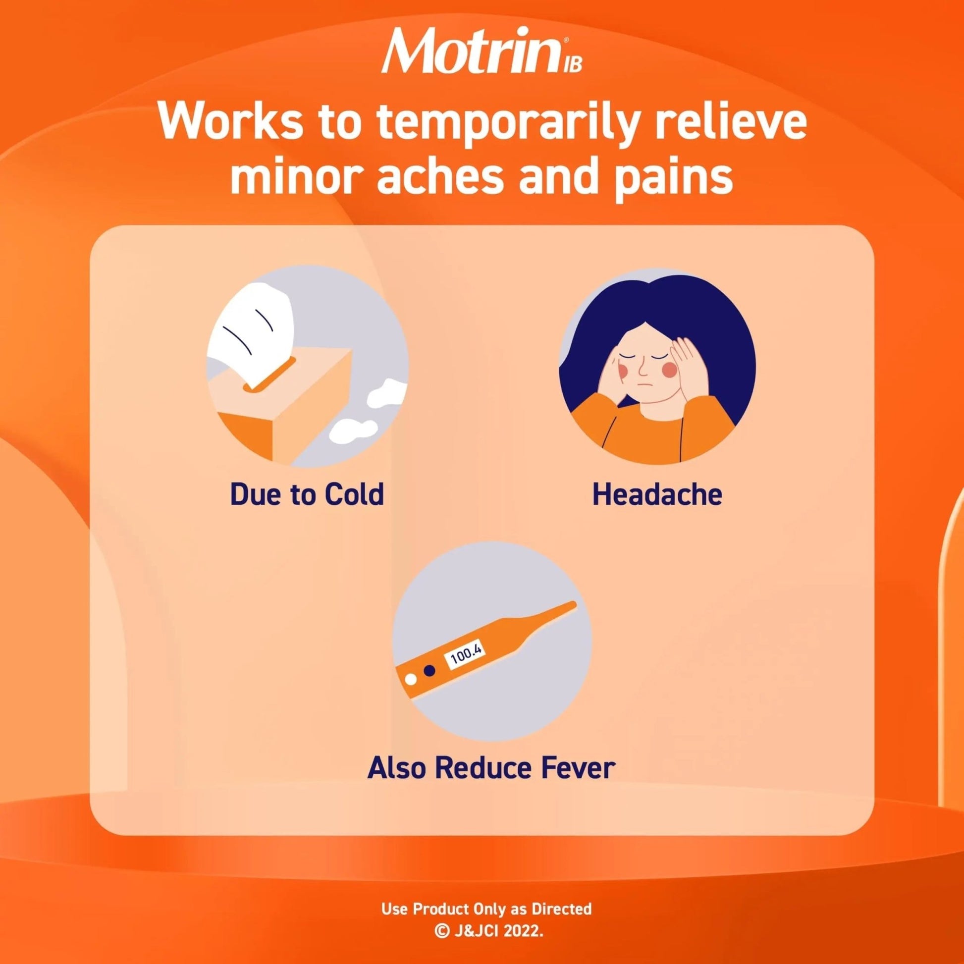 Motrin IB, Ibuprofen 200mg Tablets, NSAID Pain & Fever Reliever for Headache, Backache, Muscular Aches, Arthritis Pain Reliever, 50 Travel Packets of 2, 100 ct - dailyvitalstore