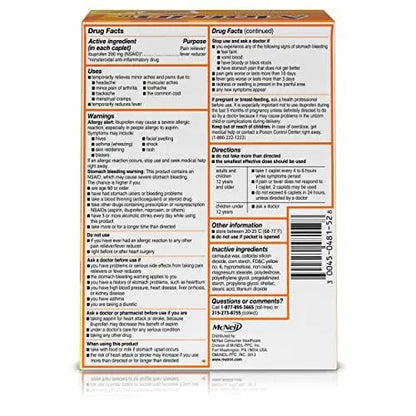 Motrin IB, Ibuprofen 200mg Tablets, NSAID Pain & Fever Reliever for Headache, Backache, Muscular Aches, Arthritis Pain Reliever, 50 Travel Packets of 2, 100 ct - dailyvitalstore