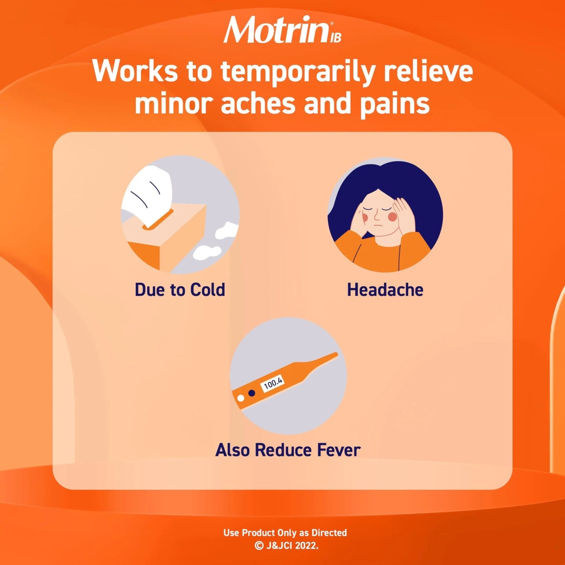 Motrin IB, Ibuprofen 200mg Tablets, Pain Reliever & Fever Reducer for Muscular Aches, Headache, Backache, Menstrual Cramps & Minor Arthritis Pain, NSAID, 100 Ct - dailyvitalstore